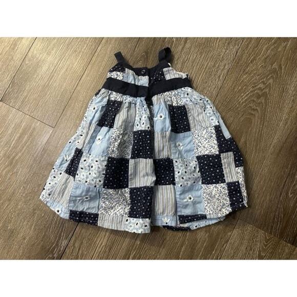 Janie and Jack Baby Girls 3-6M Blue Skies Patchwork Dress - Picture 4 of 4